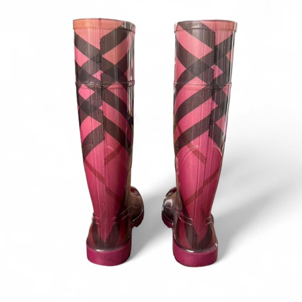 Burberry Pink Exploded Check Pattern Rainboots Si… - image 5